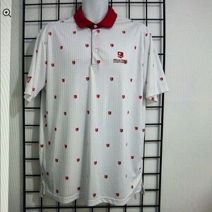 WELLS FARGO CHAMPIONSHIP White and Red Pattern Polo Shirt